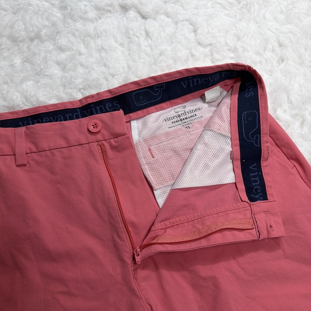 Vineyard Vines Performance Shorts Mens 35 Pink 8" Inseam Nylon Stretch Golf
